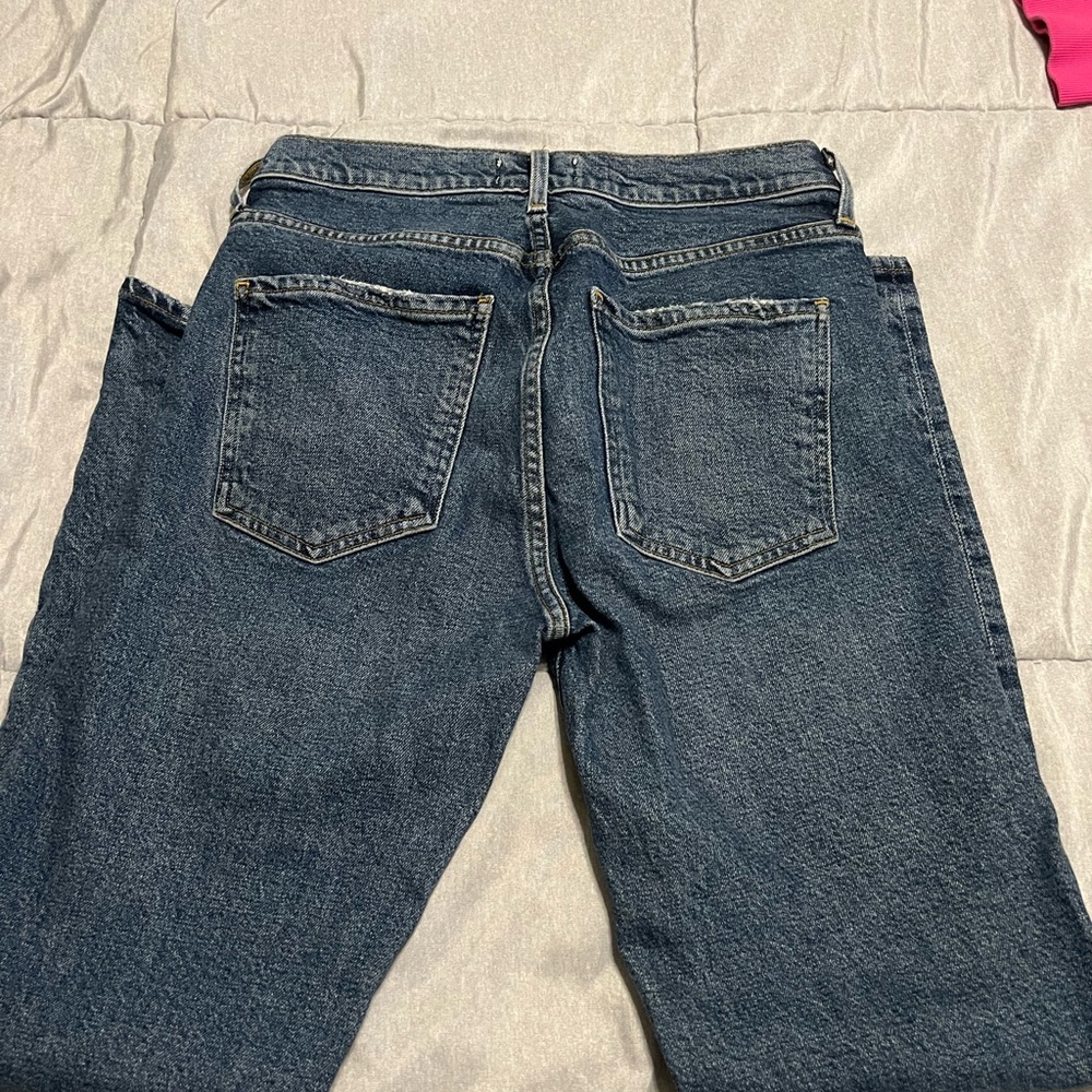 Agolde Dark Blue Straight Leg Women's Jeans - Picture 5 of 6